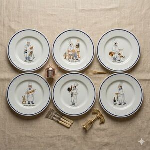Vintage Eschenbach Guy Buffet "The Chefs" Small Plates - Set of 6